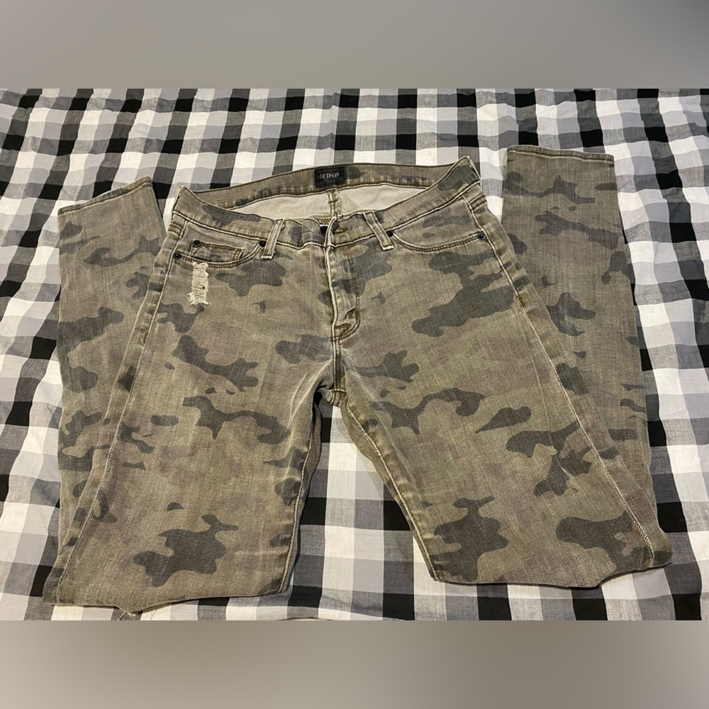 Hudson Jeans Camo Distressed Skinny Jean